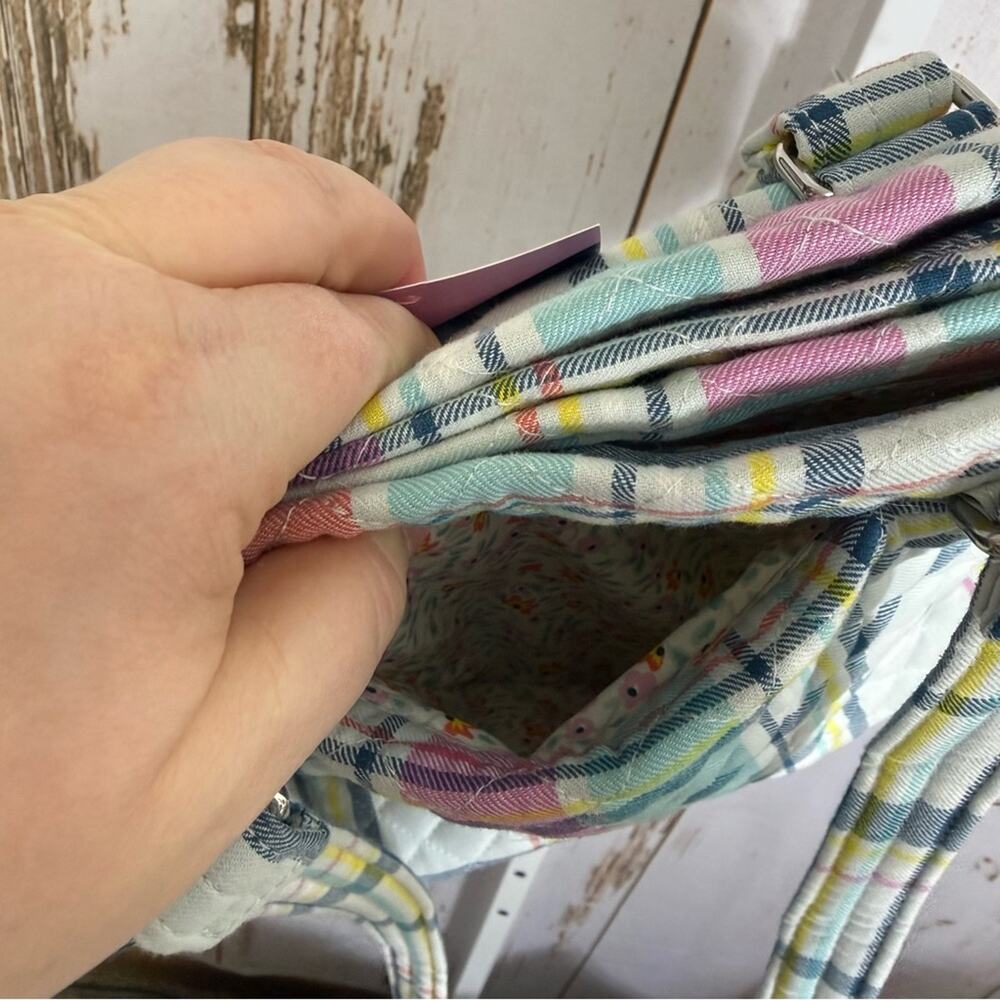 Vera Bradley, Multi Compartment Colorful Pastel Plaid Shoulder Bag Spring Summer - Picture 5 of 13